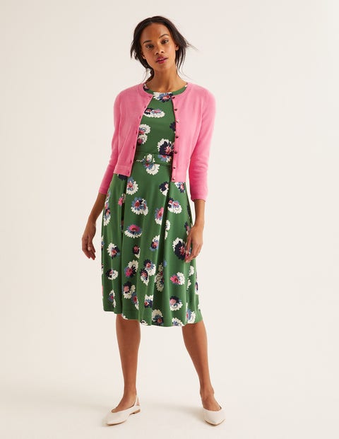 Cashmere Crop Crew Cardigan - Crayon Pink Cashmere Crop Crew Cardigan - Crayon Pink