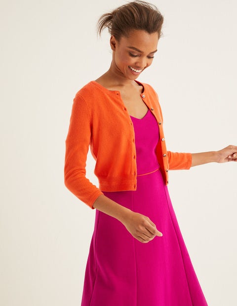Cashmere Crop Crew Cardigan - Firework Cashmere Crop Crew Cardigan - Firework