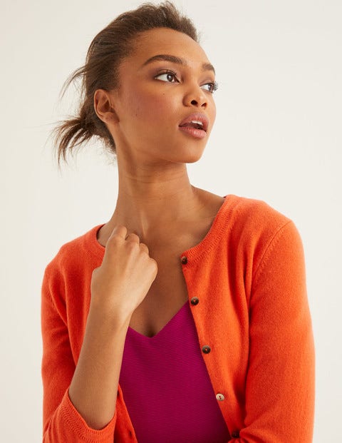 Cashmere Crop Crew Cardigan - Firework Cashmere Crop Crew Cardigan - Firework