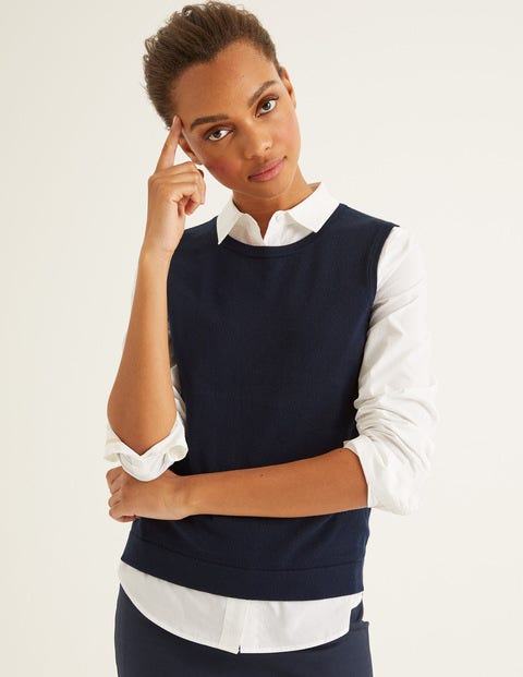 Favourite Cotton Knitted Tank - Navy Favourite Cotton Knitted Tank - Navy