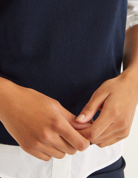 Favourite Cotton Knitted Tank - Navy Favourite Cotton Knitted Tank - Navy