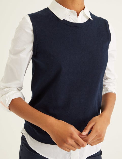 Favourite Cotton Knitted Tank - Navy Favourite Cotton Knitted Tank - Navy