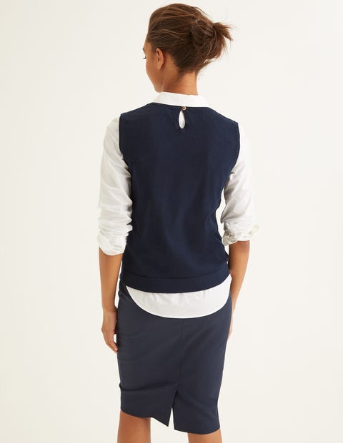 Favourite Cotton Knitted Tank - Navy Favourite Cotton Knitted Tank - Navy