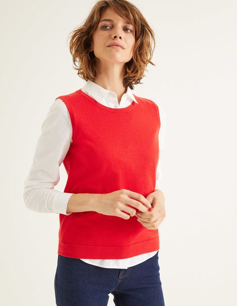 Favourite Cotton Knitted Tank - Post Box Red Favourite Cotton Knitted Tank - Post Box Red