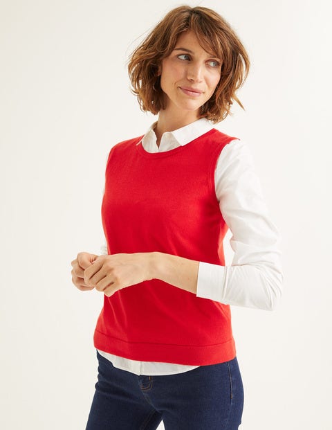 Favourite Cotton Knitted Tank - Post Box Red Favourite Cotton Knitted Tank - Post Box Red