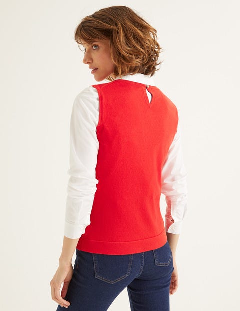 Favourite Cotton Knitted Tank - Post Box Red Favourite Cotton Knitted Tank - Post Box Red
