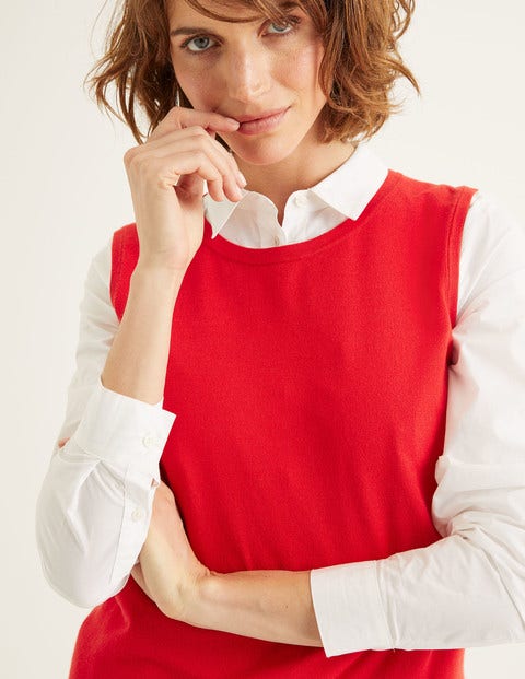 Favourite Cotton Knitted Tank - Post Box Red Favourite Cotton Knitted Tank - Post Box Red