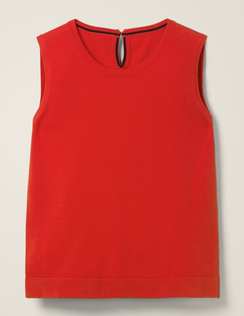 Favourite Cotton Knitted Tank - Post Box Red Favourite Cotton Knitted Tank - Post Box Red
