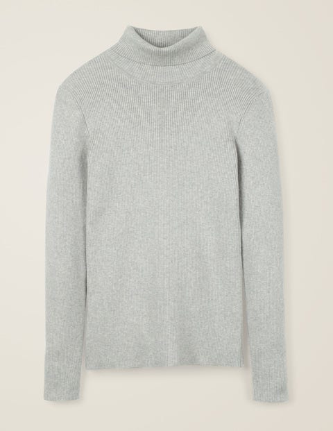 Tilly Cotton Roll Neck Jumper - Silver Melange Tilly Cotton Roll Neck Jumper - Silver Melange
