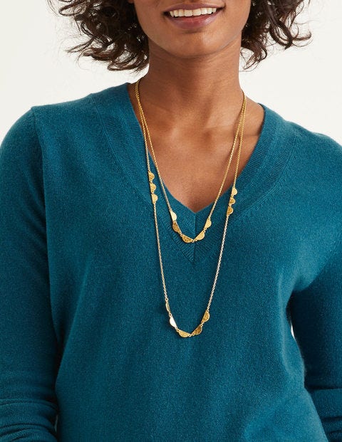 Cashmere Relaxed V-Neck Jumper - Baltic Cashmere Relaxed V-Neck Jumper - Baltic