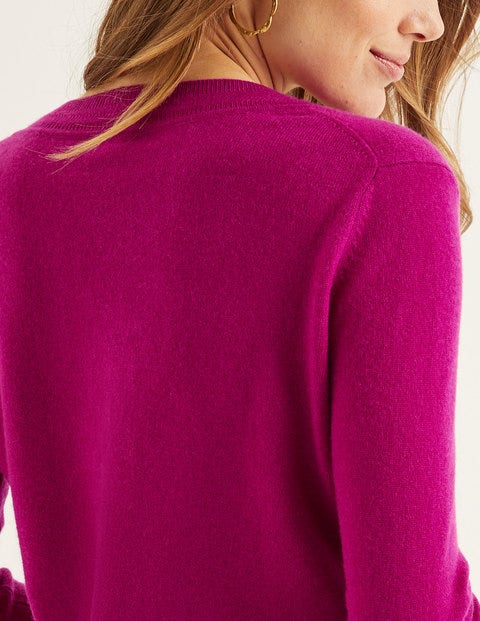 Cashmere Relaxed Vneck Sweater - Vibrant Plum Cashmere Relaxed Vneck Sweater - Vibrant Plum