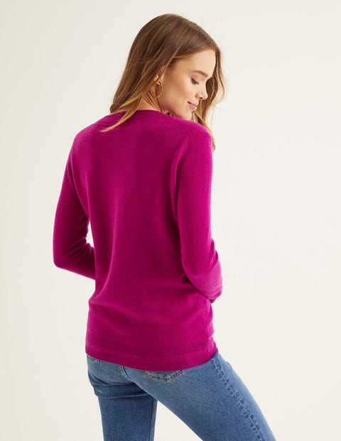 Cashmere Relaxed Vneck Sweater - Vibrant Plum Cashmere Relaxed Vneck Sweater - Vibrant Plum