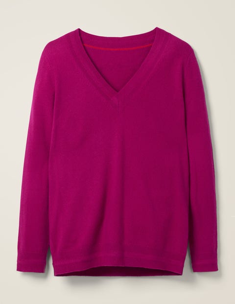 Cashmere Relaxed Vneck Sweater - Vibrant Plum Cashmere Relaxed Vneck Sweater - Vibrant Plum