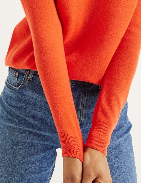 Cashmere Relaxed V-Neck Jumper - Firework Cashmere Relaxed V-Neck Jumper - Firework