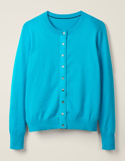 Amelia Cardigan Mit Rundhalsausschnitt - Lagunenblau Amelia Cardigan Mit Rundhalsausschnitt - Lagunenblau