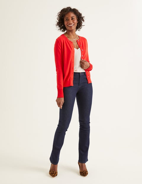 Amelia Cardigan Mit Rundhalsausschnitt - Signalrot Amelia Cardigan Mit Rundhalsausschnitt - Signalrot