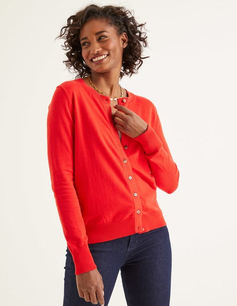 Amelia Cardigan Mit Rundhalsausschnitt - Signalrot Amelia Cardigan Mit Rundhalsausschnitt - Signalrot
