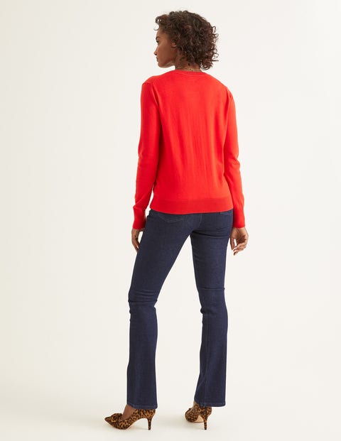 Amelia Cardigan Mit Rundhalsausschnitt - Signalrot Amelia Cardigan Mit Rundhalsausschnitt - Signalrot