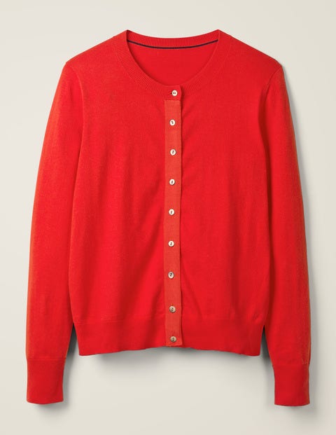 Amelia Cardigan Mit Rundhalsausschnitt - Signalrot Amelia Cardigan Mit Rundhalsausschnitt - Signalrot
