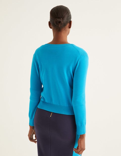 Amelia Crop Cardigan - Blue Lagoon Amelia Crop Cardigan - Blue Lagoon