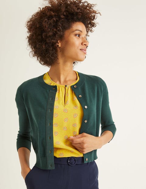 Amelia Crop Cardigan - Midnight Green Amelia Crop Cardigan - Midnight Green
