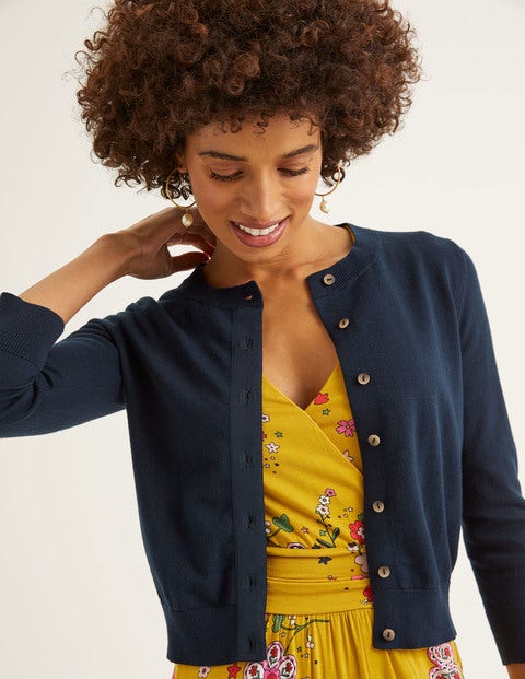Cardigan Court Amelia - Bleu marine Cardigan Court Amelia - Bleu marine