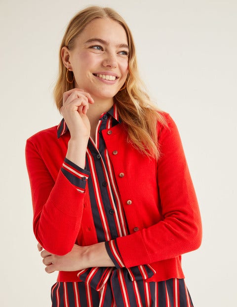 Amelia Crop Cardigan - Postbox Red Amelia Crop Cardigan - Postbox Red