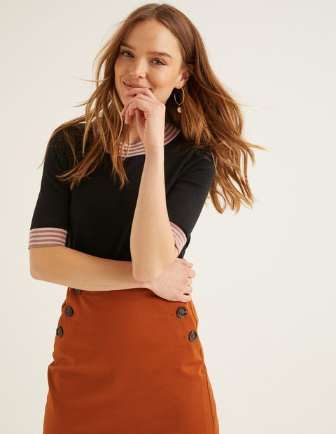Rachel Knitted Tee - Black Tipped Rachel Knitted Tee - Black Tipped