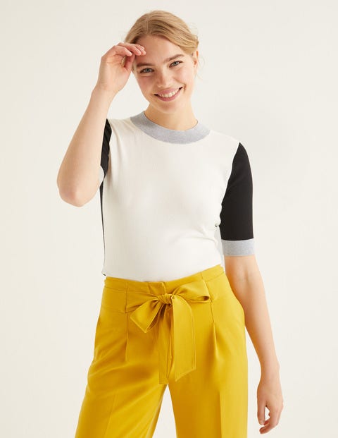 Rachel Knitted Tee - Ivory Colourblock Rachel Knitted Tee - Ivory Colourblock