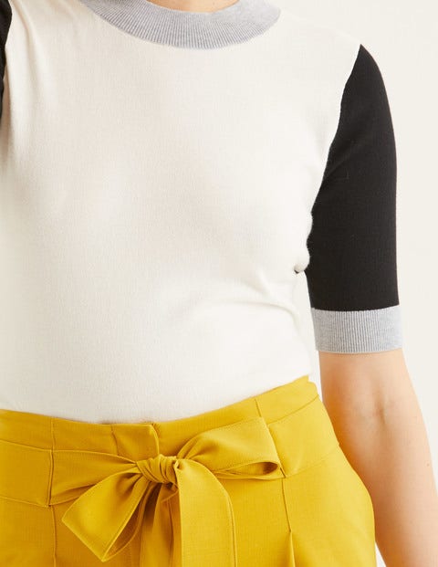 Rachel Knitted Tee - Ivory Colourblock Rachel Knitted Tee - Ivory Colourblock