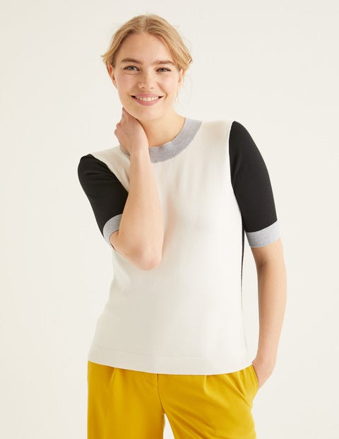 Rachel Knitted Tee - Ivory Colourblock Rachel Knitted Tee - Ivory Colourblock