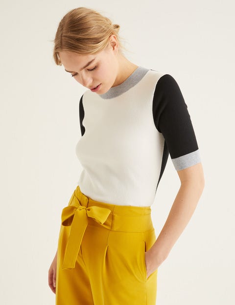 Rachel Knitted Tee - Ivory Colourblock Rachel Knitted Tee - Ivory Colourblock
