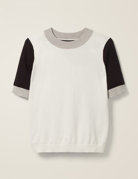 Rachel Knitted Tee - Ivory Colourblock Rachel Knitted Tee - Ivory Colourblock