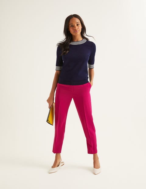 Rachel Knitted Tee - Navy Tipped Rachel Knitted Tee - Navy Tipped