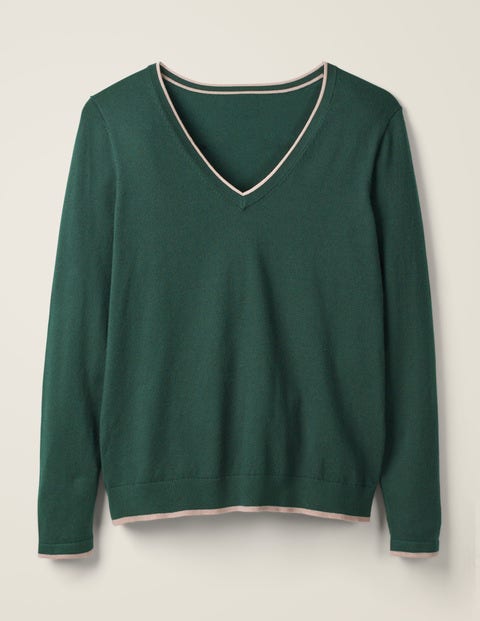 Elina V-Neck Jumper - Midnight Garden/Pink Tipping Elina V-Neck Jumper - Midnight Garden/Pink Tipping