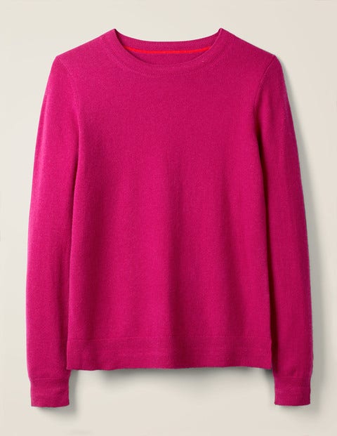 Cashmere Crew Neck Jumper - Vibrant Plum Cashmere Crew Neck Jumper - Vibrant Plum