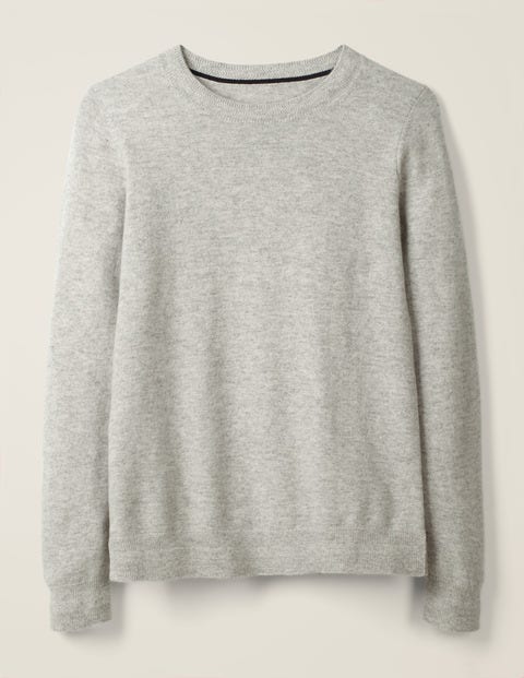 Cashmere Crew Neck Jumper - Grey Melange Cashmere Crew Neck Jumper - Grey Melange