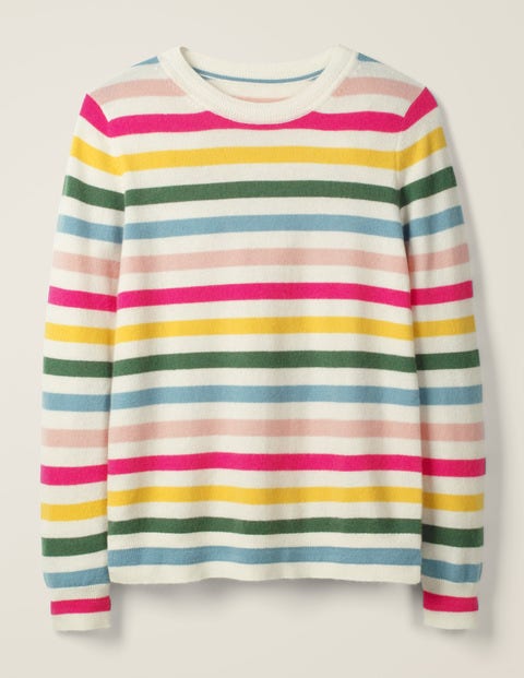 Cashmere Crew Neck Jumper - Multi Stripe Cashmere Crew Neck Jumper - Multi Stripe