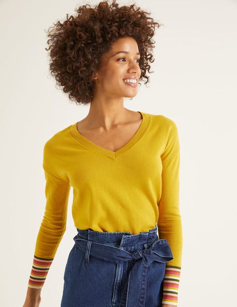 Cassandra V-Neck Jumper - Saffron Cassandra V-Neck Jumper - Saffron