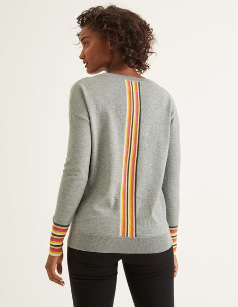 Cassandra V Neck Sweater - Grey Melange Cassandra V Neck Sweater - Grey Melange