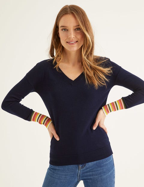Cassandra V-Neck Jumper - Navy Cassandra V-Neck Jumper - Navy