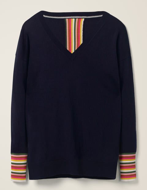 Cassandra V-Neck Jumper - Navy Cassandra V-Neck Jumper - Navy