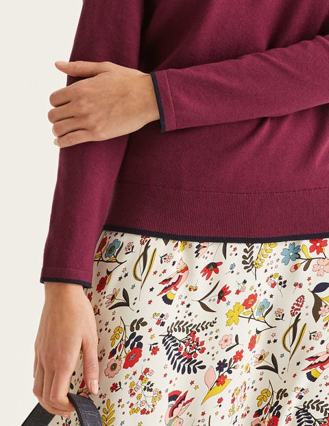 Elina Jumper - Ruby Ring/Navy Tipping Elina Jumper - Ruby Ring/Navy Tipping