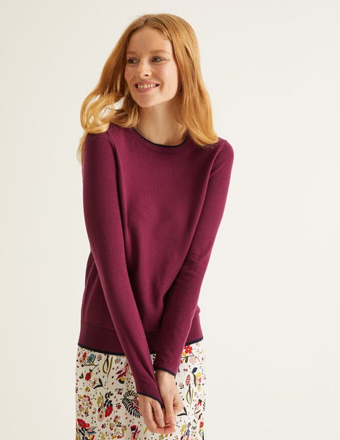 Elina Jumper - Ruby Ring/Navy Tipping Elina Jumper - Ruby Ring/Navy Tipping
