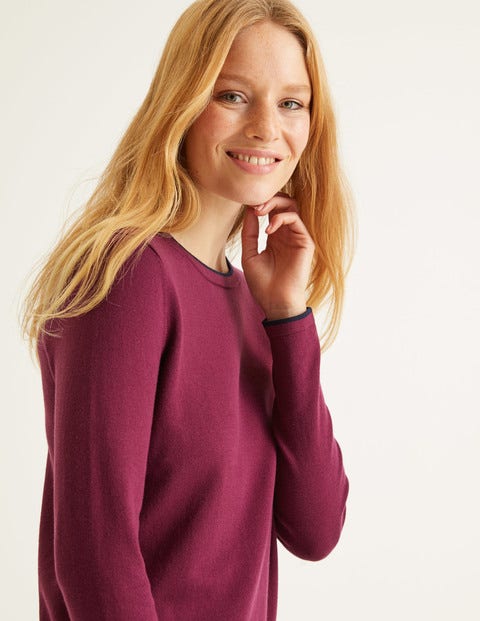 Elina Jumper - Ruby Ring/Navy Tipping Elina Jumper - Ruby Ring/Navy Tipping