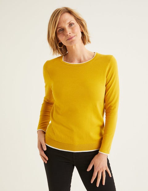Elina Jumper - Saffron/Ivory Tipping Elina Jumper - Saffron/Ivory Tipping