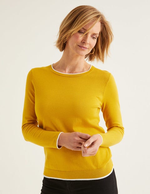 Elina Jumper - Saffron/Ivory Tipping Elina Jumper - Saffron/Ivory Tipping