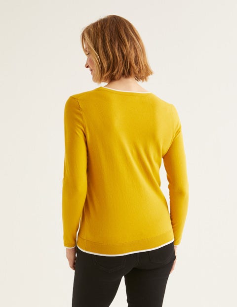Elina Jumper - Saffron/Ivory Tipping Elina Jumper - Saffron/Ivory Tipping