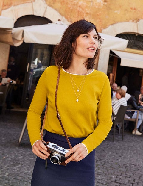 Elina Jumper - Saffron/Ivory Tipping Elina Jumper - Saffron/Ivory Tipping