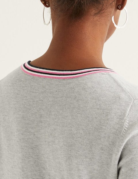 Elina Jumper - Grey Melange/Multi Tipping Elina Jumper - Grey Melange/Multi Tipping